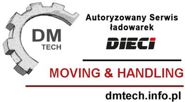 Logo DmTech sp. z o.o. Wynajem, sprzedaż, serwis ładowarek teleskopowych i wózków widłowych