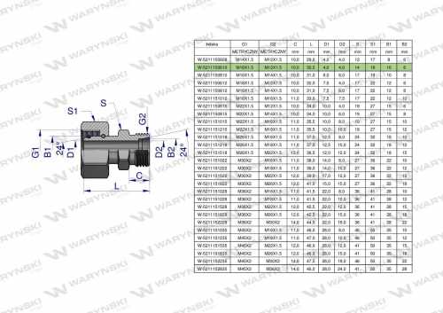 Zdjęcie główne produktu: Złączka hydrauliczna metryczna AB (XKOR) A-M16x1.5 10L / B-M12x1.5 06L Waryński ( sprzedawane po 2 )