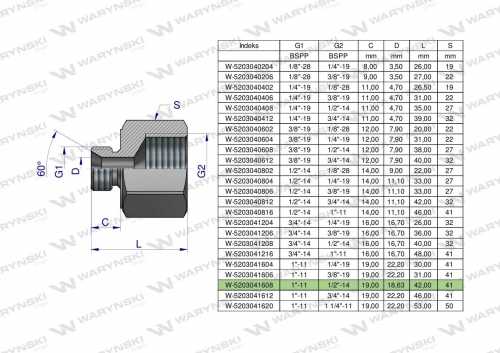 Zdjęcie główne produktu: Tulejka różnicowa hydrauliczna calowa AB 1"GZ x 1/2"GW BSP Waryński