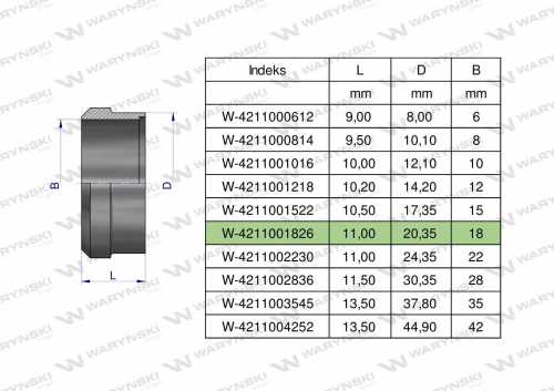 Zdjęcie główne produktu: Pierścień zacinający hydrauliczny (DPR18L) 18L Waryński ( sprzedawane po 10 )