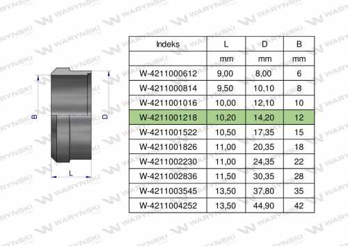 Zdjęcie główne produktu: Pierścień zacinający hydrauliczny (DPR12L/S) 12L/12S Waryński ( sprzedawane po 20 )