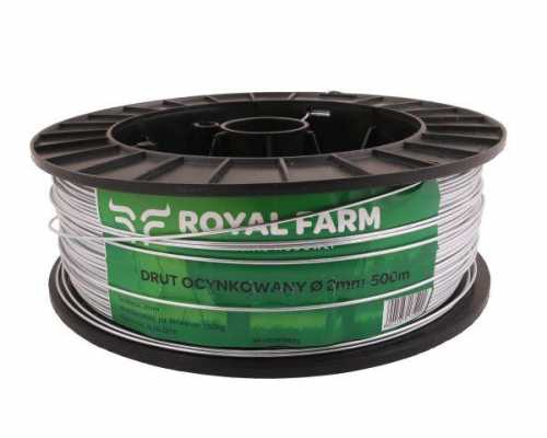 Zdjęcie główne produktu: Drut (szpula) do pastucha ocynkowany fi 2.0 mm 500m ROYAL FARM RM-105010013