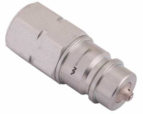 Zdjęcie główne produktu: Szybkozłącze hydrauliczne wtyczka z eliminatorem ciśnienia M18x1.5 gwint wew. EURO (ISO 7241-A) Waryński