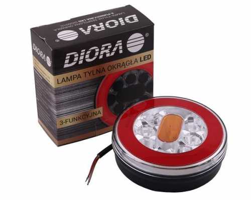 Zdjęcie główne produktu: Lampa tylna zespolona okrągła 3-funkcyjna DIO001 LED DIORA