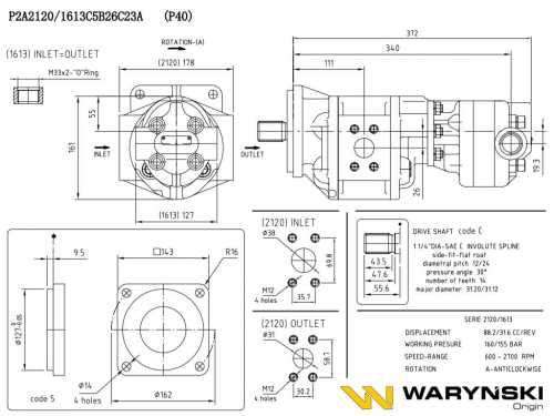 Zdjęcie główne produktu: Pompa hydrauliczna zębata P-040A P2A2120/1613C5B26C23A Waryński