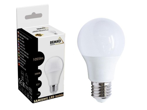 Zdjęcie główne produktu: Żarówka LED (LED SAMSUNG) 230V E27 A60 11W 1055LM 3000K barwa ciepła (sprzedawane po 10)