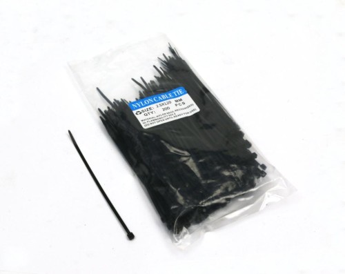 Zdjęcie główne produktu: Opaski kablowe trytytki 2.5 x 150mm 200 szt w worku czarne odporne na UV