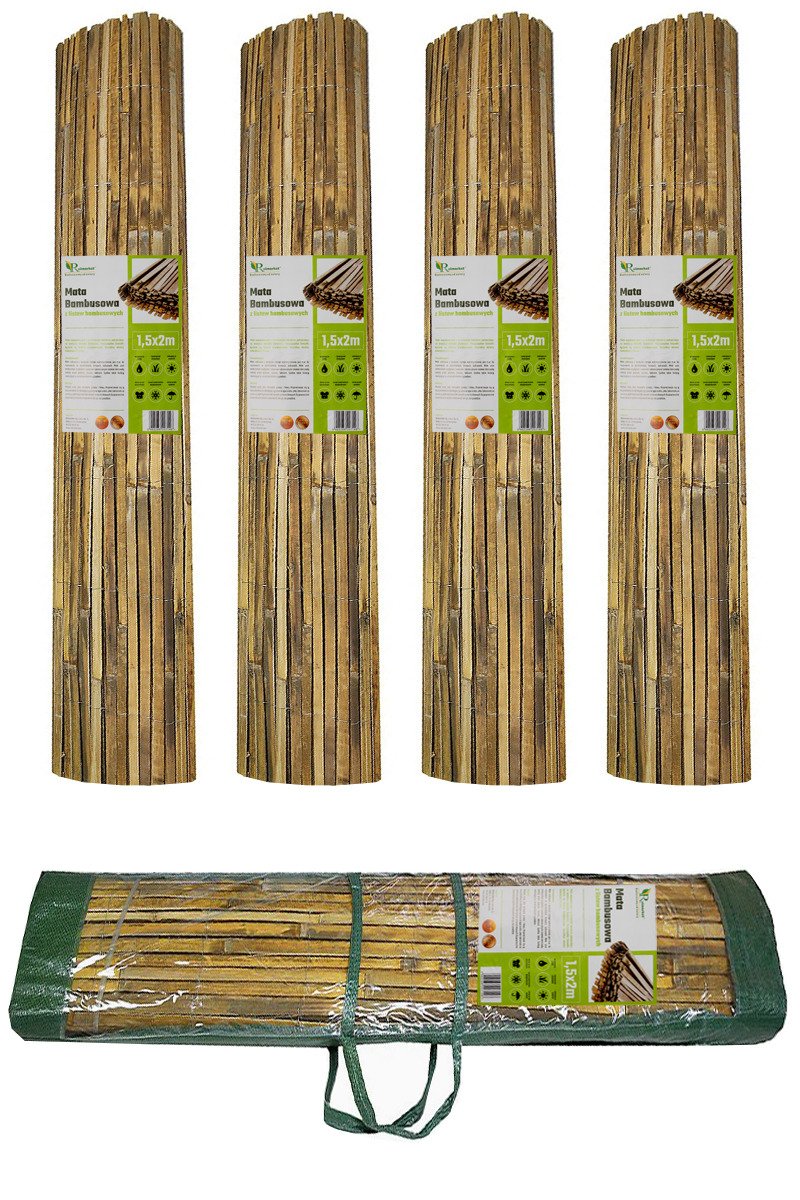 Zdjęcie główne produktu: Mata bambusowa, osłonowa z listew bambusowych BM1520R, 1,5x2m