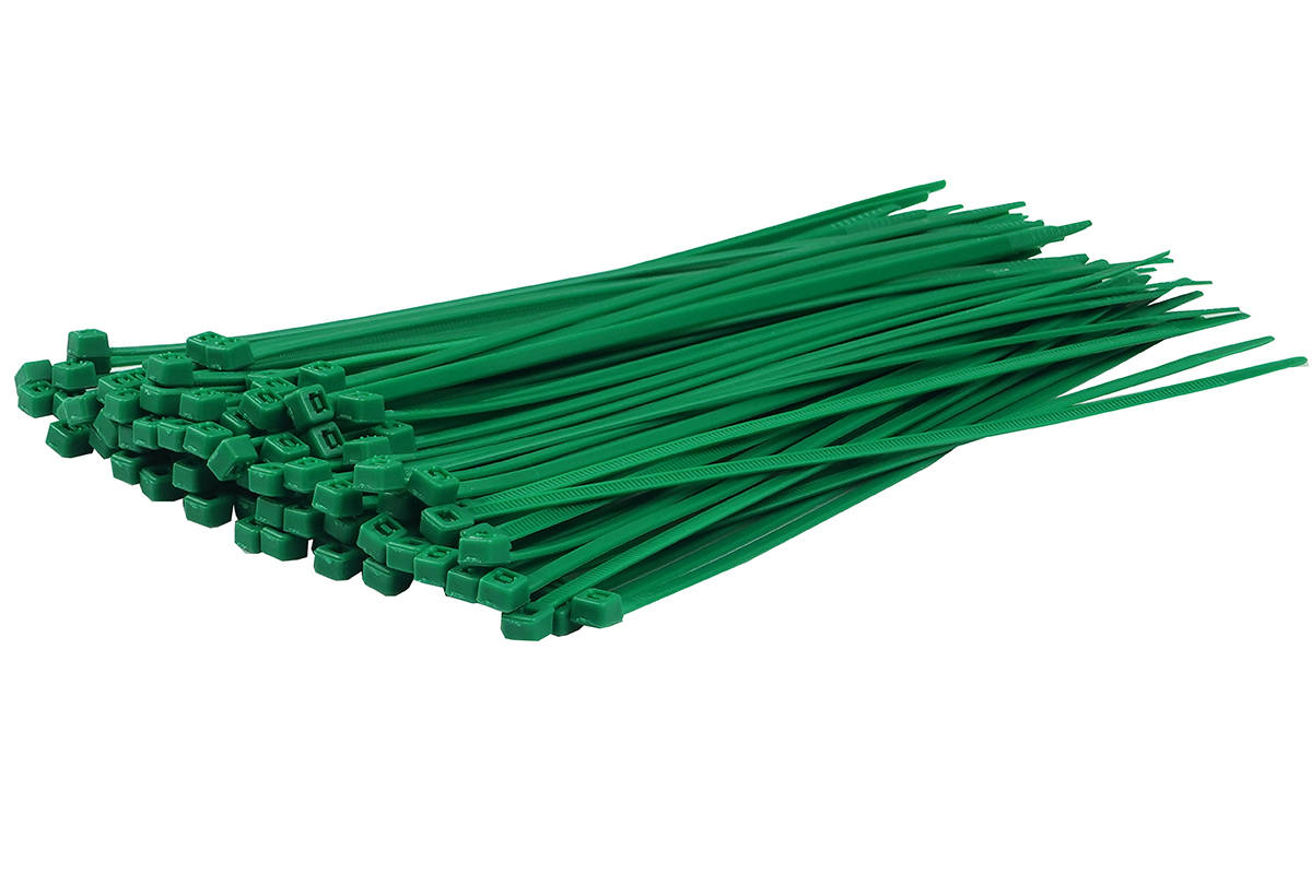 Zdjęcie główne produktu: Opaski kablowe zielone 3,6x200mm (100 szt.)