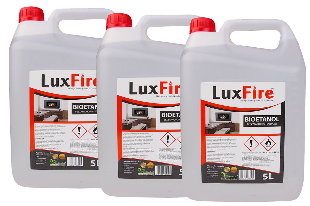 Zdjęcie główne produktu: Lux Fire™ 15 litrów - ekologiczne biopaliwo do kominka (bioetanol do biokominka)