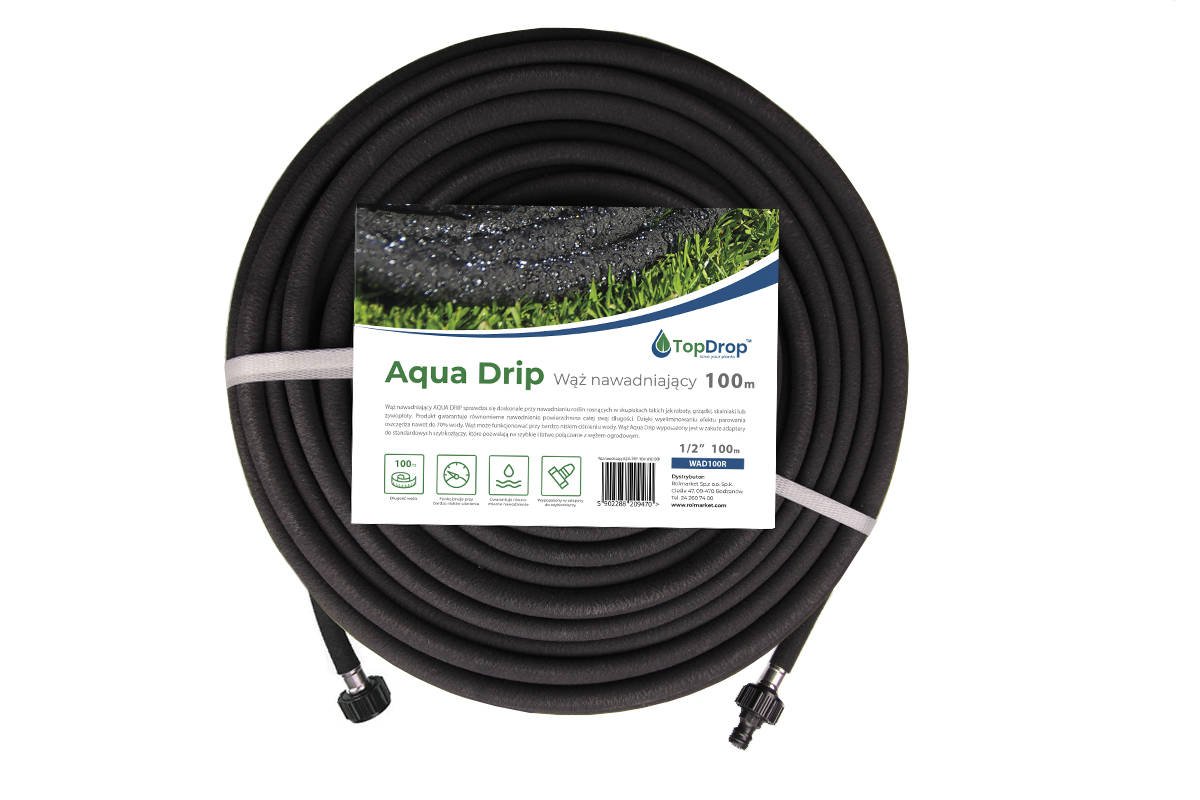 Zdjęcie główne produktu: Wąż ogrodowy nawadniający AQUA-DRIP 1/2" 100m WAD100R Rolmarket