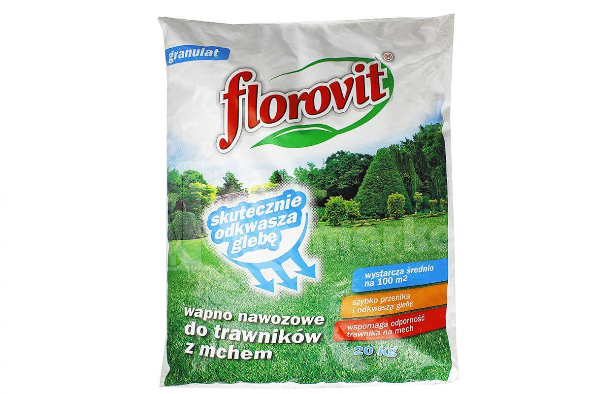 Zdjęcie główne produktu: Wapno nawozowe do trawników z mchem Florovit 20kg