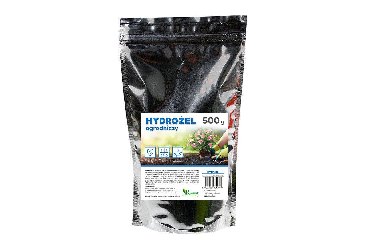 Zdjęcie główne produktu: Hydrożel ogrodniczy - utrzymujący wodę dodatek do roślin, kwiatów i trawników 500g
