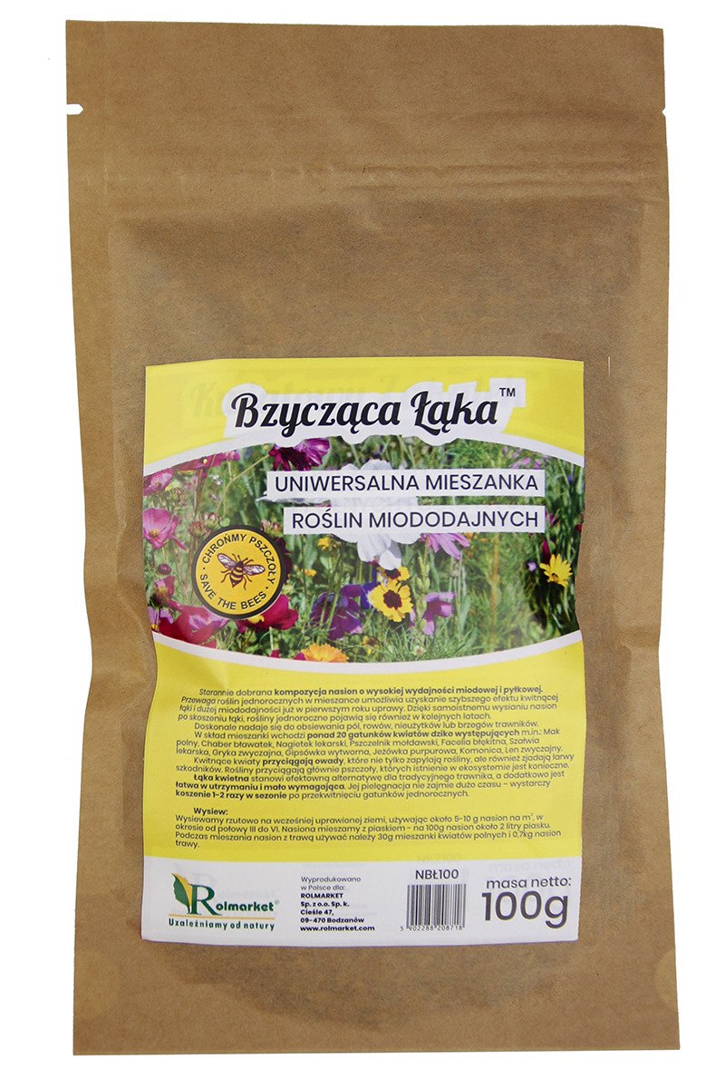 Zdjęcie główne produktu: Uniwersalna mieszanka nasion roślin miododajnych Bzycząca Łąka 100% kwiatów Rolmarket 100g