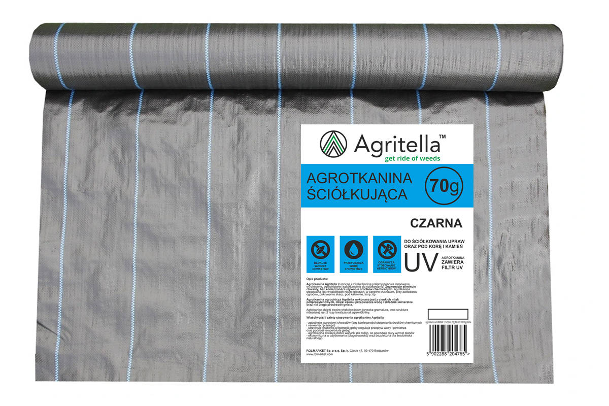 Zdjęcie główne produktu: Agrotkanina czarna Agritella 1,6x10m 70g