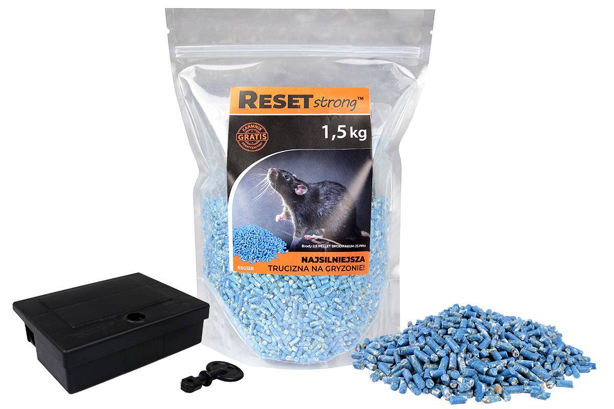 Zdjęcie główne produktu: Trutka na szczury i myszy - bardzo mocna - Reset Strong granulat Brody pellet 1,5kg 