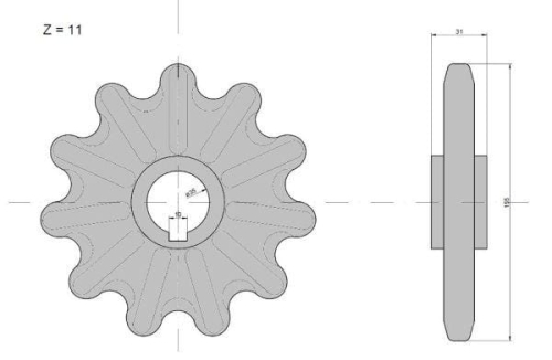 Zdjęcie główne produktu: Koło zębate elewatora Z-11, O 35 mm Claas