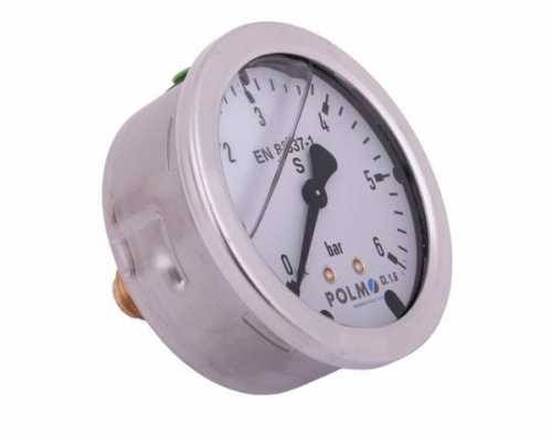 Zdjęcie gł&oacute;wne produktu: Manometr glicerynowy M63 0-6 bar tylne przyłącze G1/4" POLMO